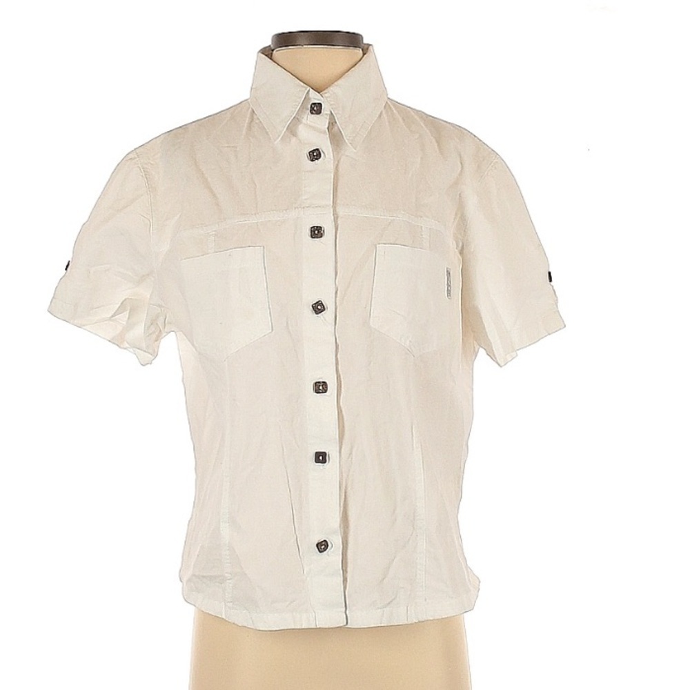 BLANC DU NIL women’s Cotton Short Sleeve Blouse T5 size L/XL